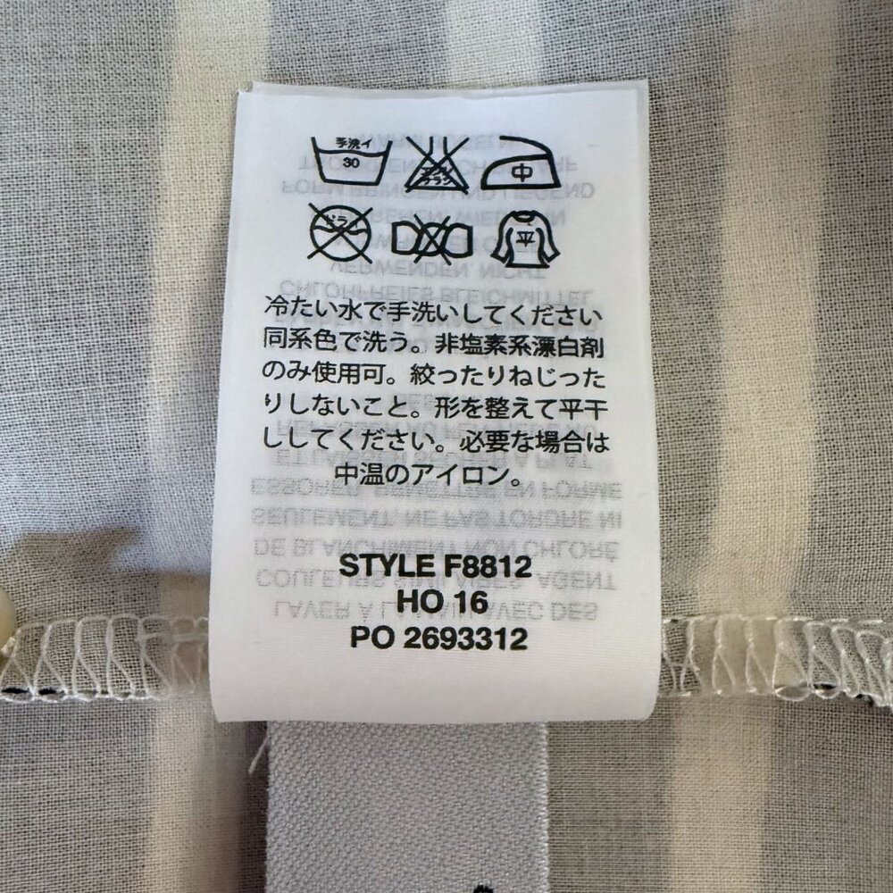 J.Crew Striped Raglan Tie-Back Peasant Blouse Top Black White Women's XL New - Picture 13 of 14